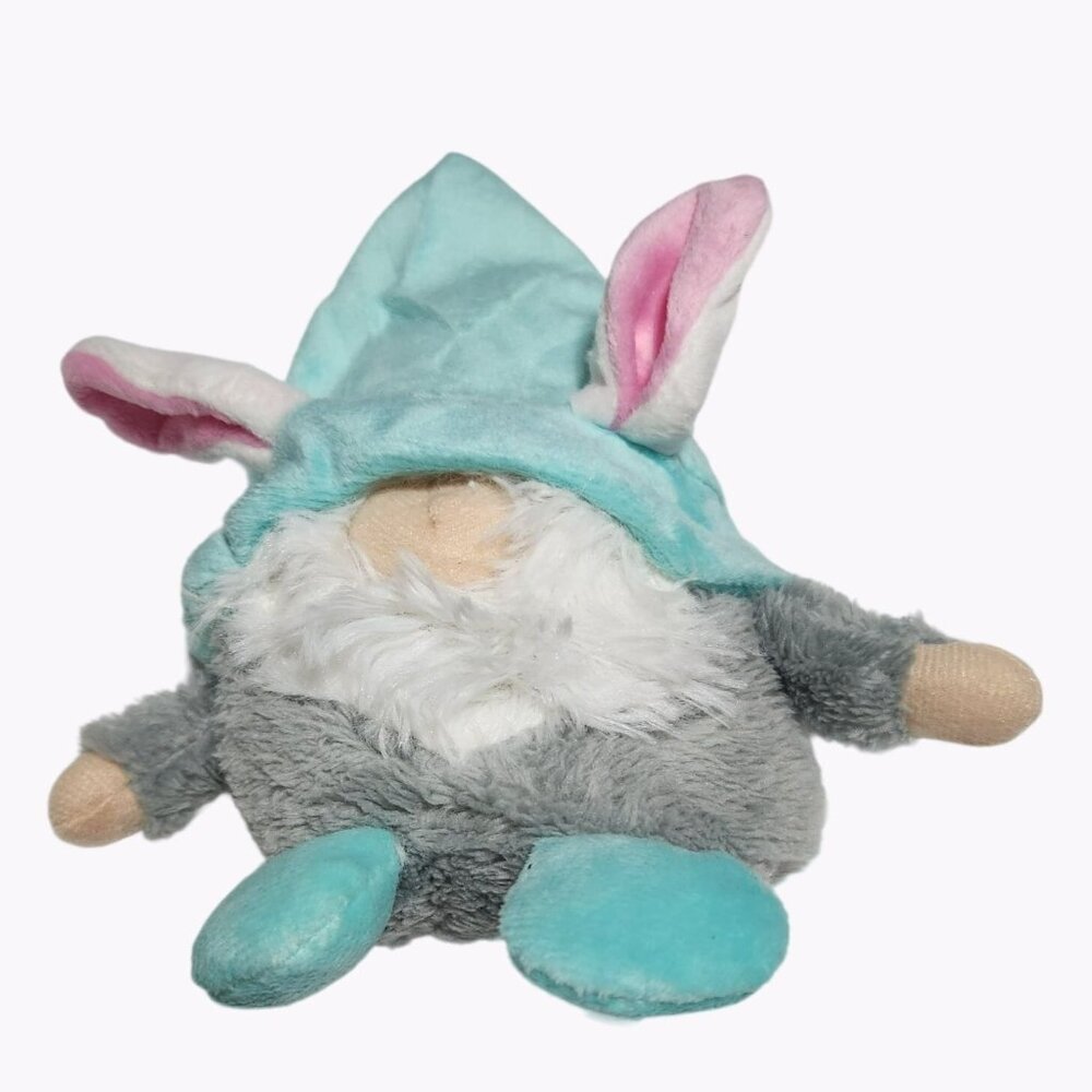 Greenbrier Easter Bunny Gnome 7 inch Blue Spring Plush Stuffed Animal Toy